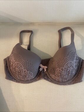 Victoria's Secret Brown Lace-Trim Underwire Bra